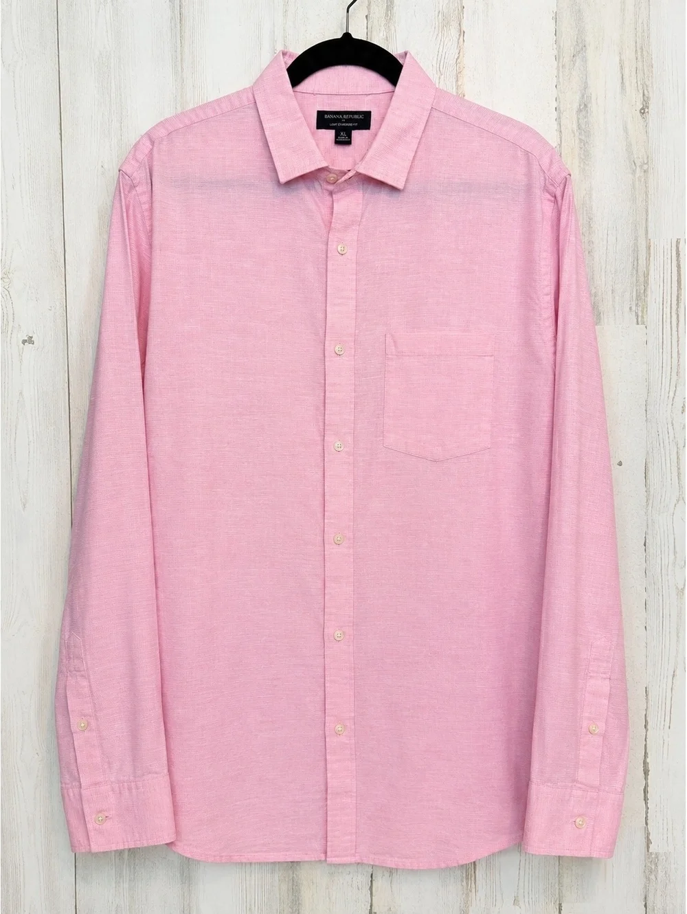 Banana Republic Men’s XL Pink Linen Cotton Button Down Shirt